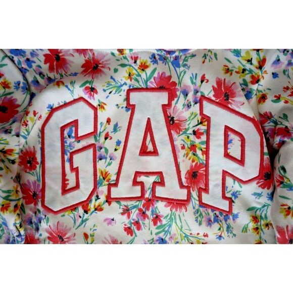 GAP Kids 889341 Girl's Sz L (10) Ivory Floral Logo Embroidered Pullover Hoodie - Picture 6 of 8